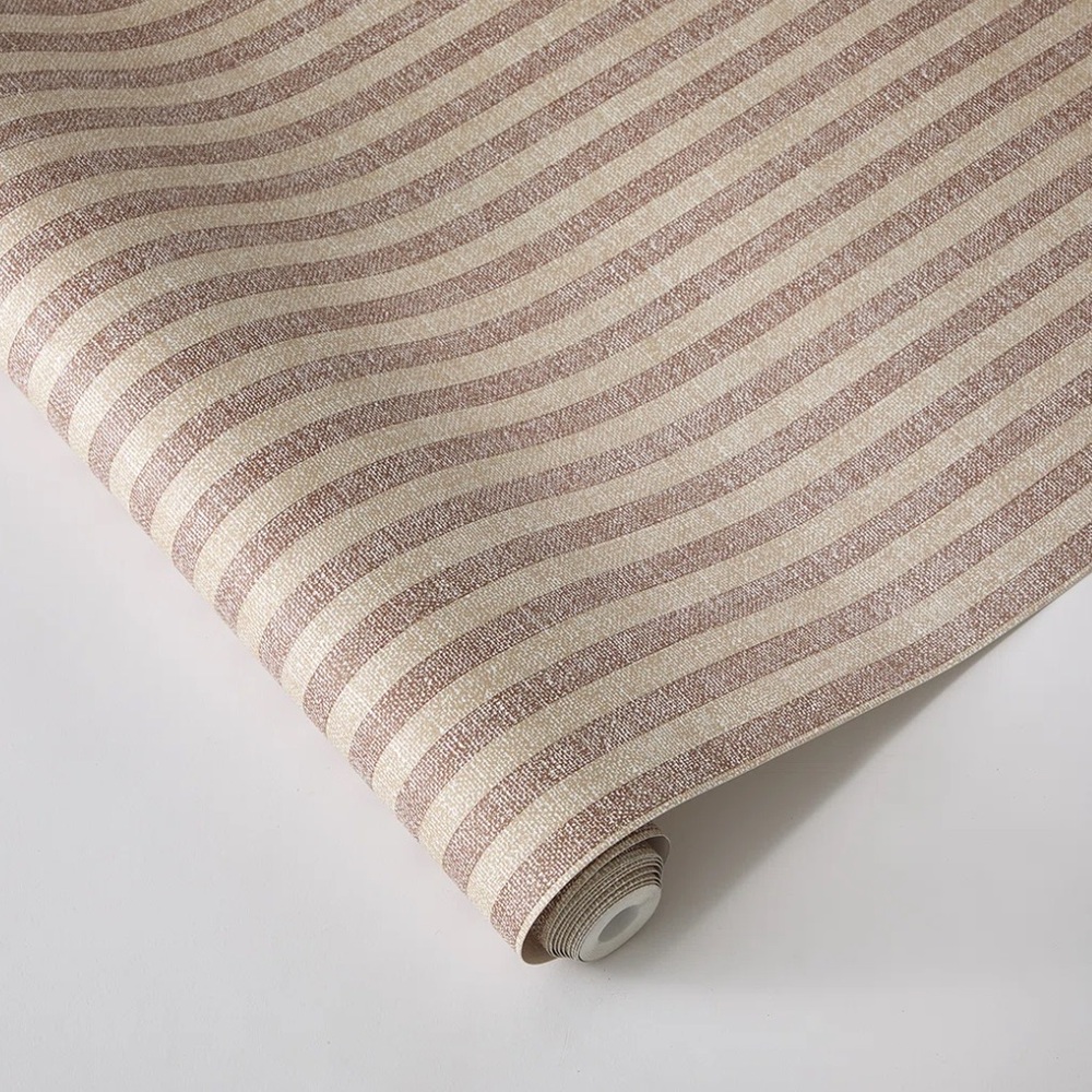 Latitude Run Beige and Cream Striped Wallpaper